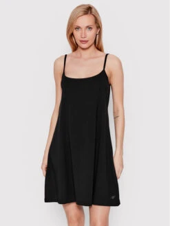 4F Kleid Für Den Alltag H4L22-SUDD016 Schwarz Regular Fit