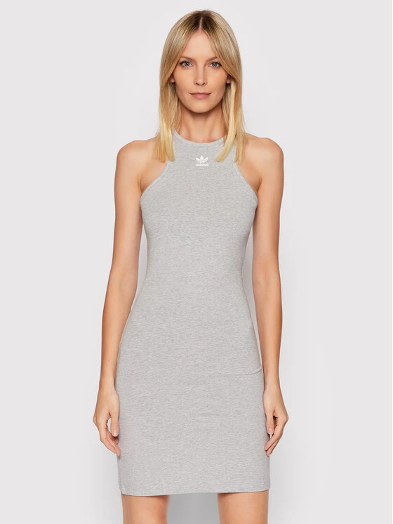 ADIDAS Kleid Für Den Alltag Adicolor Essentials HF7486 Grau Slim Fit 3 ADIDAS Kleid Für Den Alltag Adicolor Essentials HF7486 Grau Slim Fit