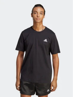 ADIDAS T-Shirt Essentials Single Jersey Embroidered Small Logo T-Shirt IC9282 Schwarz Regular Fit