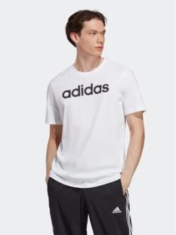 ADIDAS T-Shirt Essentials Single Jersey Linear Embroidered Logo T-Shirt IC9276 Weiß Regular Fit