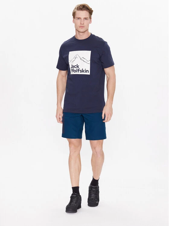 Jack Wolfskin T-Shirt Brand 1809021 Dunkelblau Regular Fit 4 Jack Wolfskin T-Shirt Brand 1809021 Dunkelblau Regular Fit – Bild 2