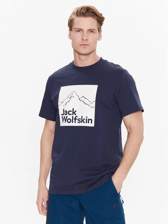 Jack Wolfskin T-Shirt Brand 1809021 Dunkelblau Regular Fit 3 Jack Wolfskin T-Shirt Brand 1809021 Dunkelblau Regular Fit