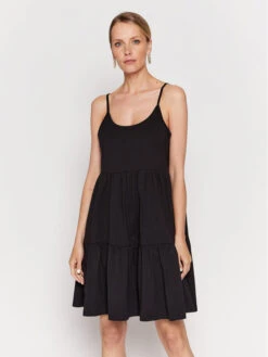 Kleid Für Den Alltag SUDD601 Schwarz Relaxed Fit