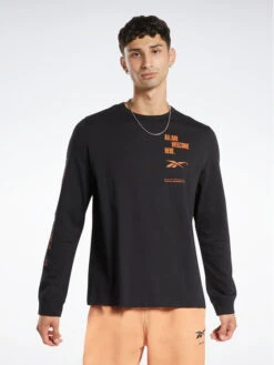 Longsleeve Reebok Basketball All Are Welcome Here T-Shirt HM6240 Schwarz Relaxed Fit