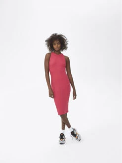 Kleid Für Den Alltag SP22-SUD032 Rosa Slim Fit