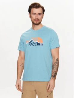 The North Face T-Shirt Mountain Line NF0A7X1N Blau Regular Fit