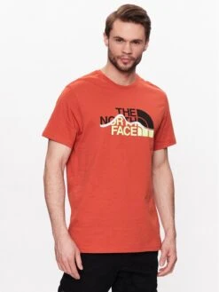 The North Face T-Shirt Mountain Line NF0A7X1N Orange Regular Fit